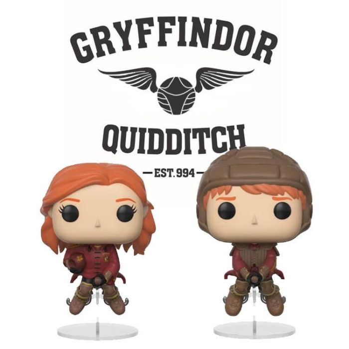 Funko Pop! Movies: Harry Potter - Ginny en Ron on Broom Quidditch set