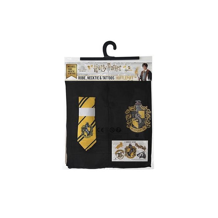 Harry Potter: Hufflepuff Robe, Necktie & Tattoo Set