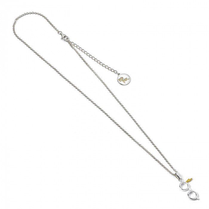 Harry Potter: Lightning Bolt and Glasses / Bliksemschicht en Bril zilveren ketting