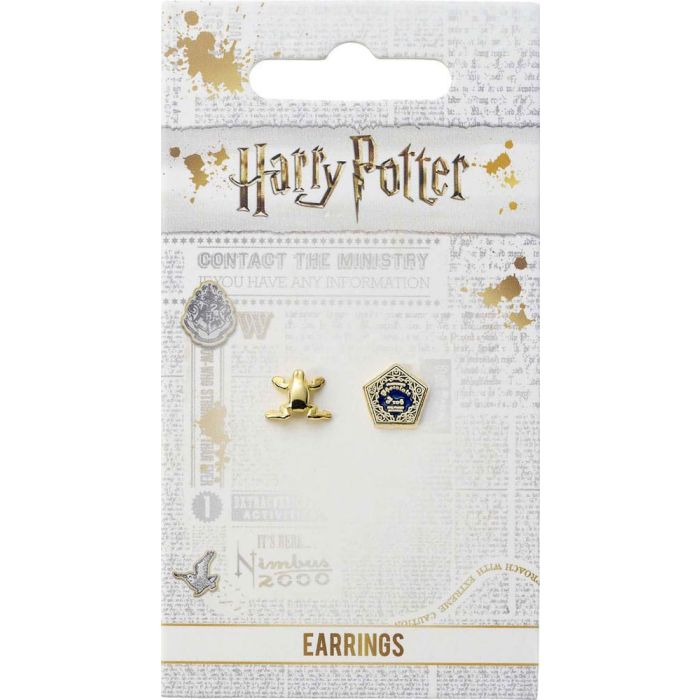 Harry Potter Earrings Chocolate Frog & Box (Gold plated)
