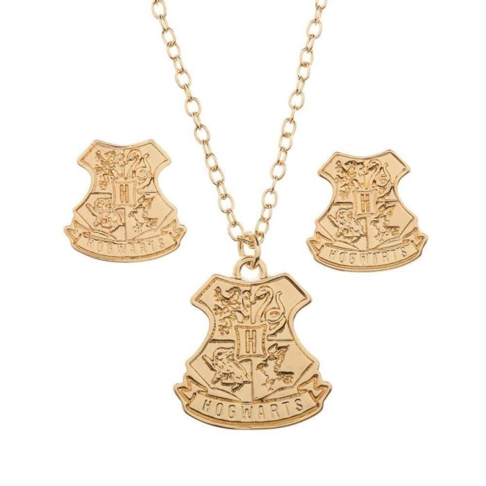 Harry Potter - Hogwarts oorbellen en ketting