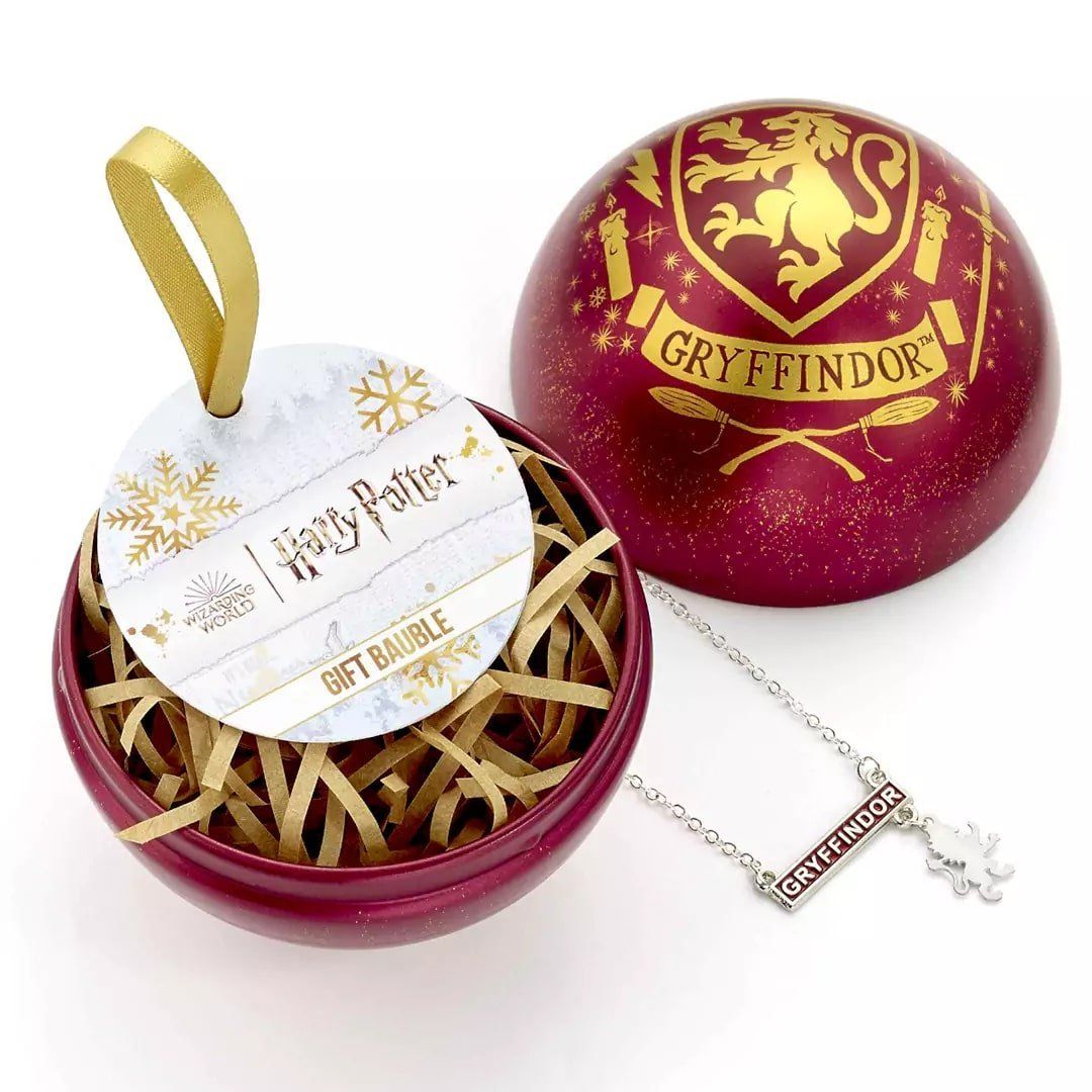 Harry Potter Hogwarts Women's Necklace in Christmas Bauble Gold